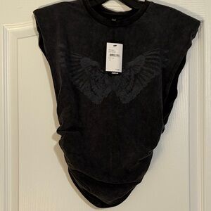 AFRM Charcoal Wing Graphic Muscle Tee